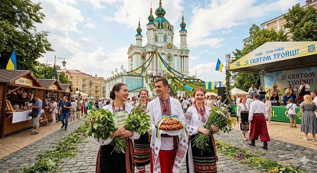 Празднование Троицы в Киеве