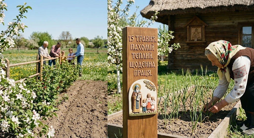 Весняний сад, родинна праця