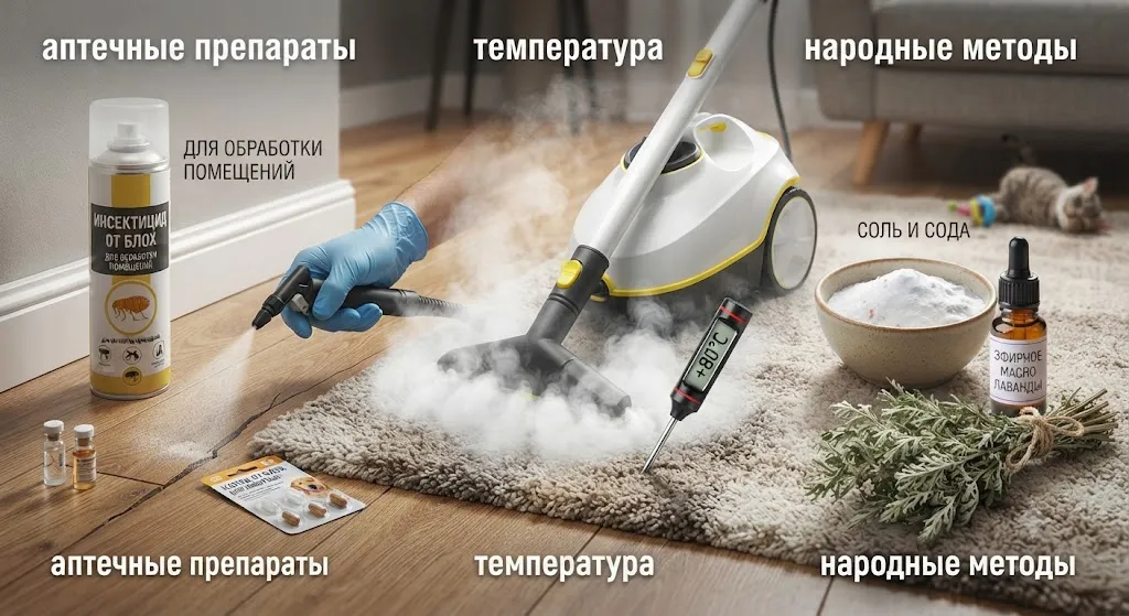 Борьба с блохами: препараты, пар, народные средства