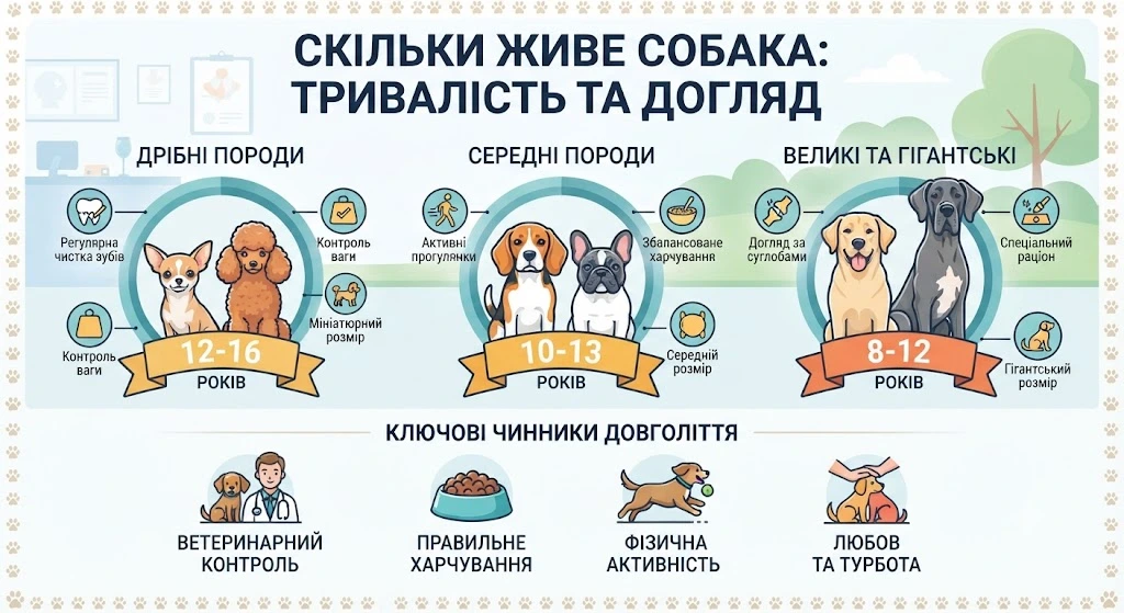 Инфографика: продолжительность жизни собак