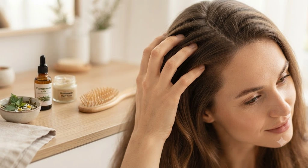 Массаж головы и масла для волос