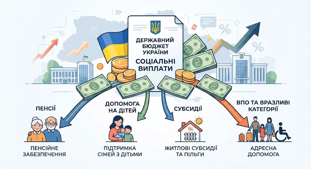 Бюджет Украины, социальные выплаты