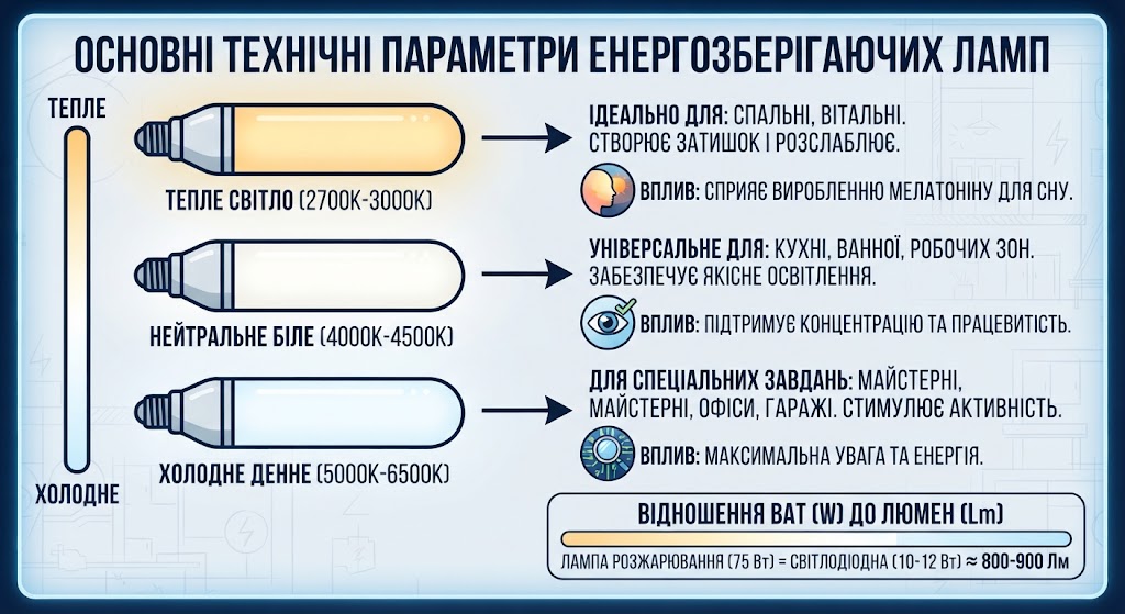 Лампы LED с характеристиками на упаковке