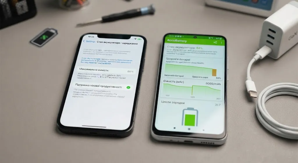 Проверка аккумулятора Android iPhone
