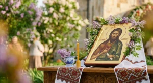Священник з чашею на службі
