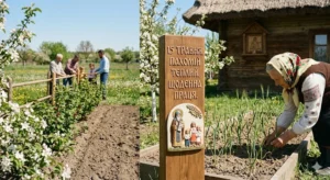 Весняний сад, родинна праця