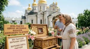 Жінка біля реликварія