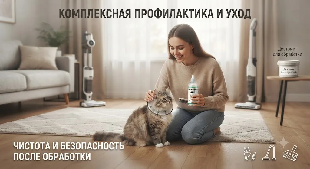 Профилактика блох у кошек, уход
