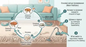 Жизненный цикл и укрытия блох