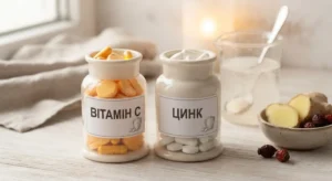 Банки с витаминами, имбирь