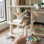 Котенок на игровом комплексе