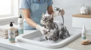 Купание кота в салоне
